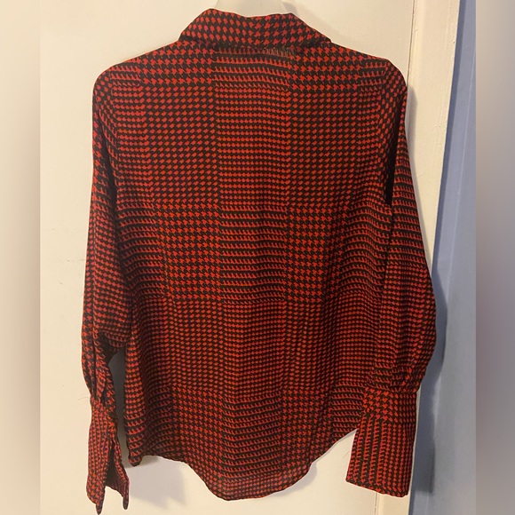 Red and Black Houndstooth Women’s Button Down - Picture 2 of 5